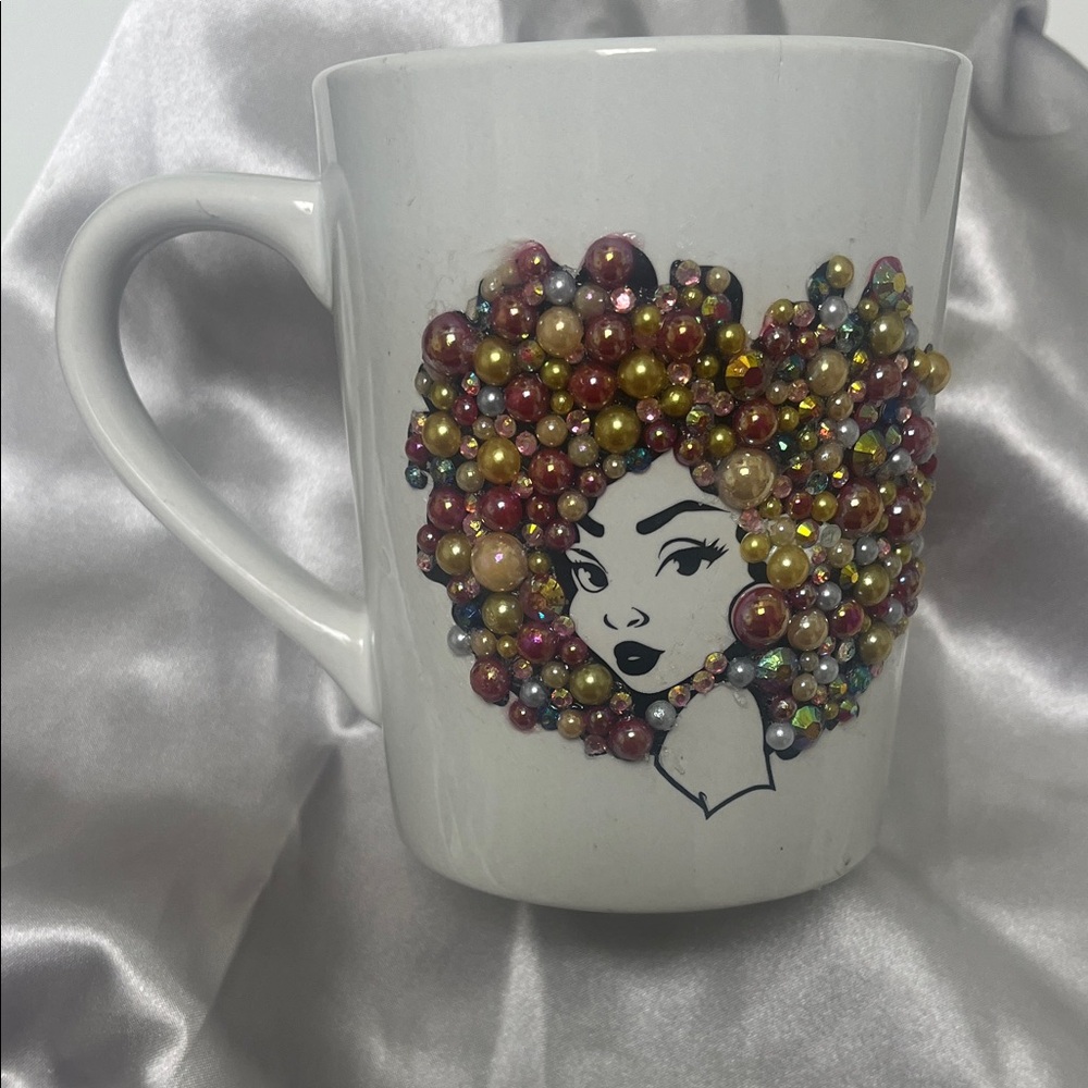 Bling Coffee Mug with Colorful Beaded Design